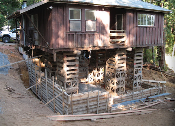 Before and after house leveling and raising in Santa Rosa, CA